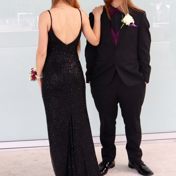 Black beaded Sherri Hill style 50860 - Picture 4 of 8